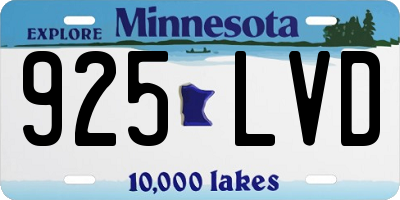 MN license plate 925LVD