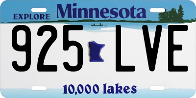 MN license plate 925LVE