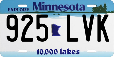 MN license plate 925LVK