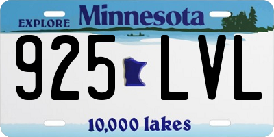 MN license plate 925LVL