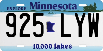 MN license plate 925LYW
