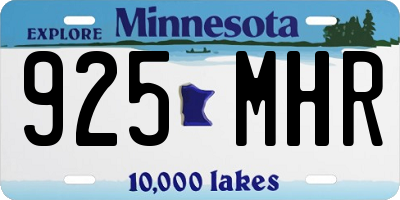 MN license plate 925MHR