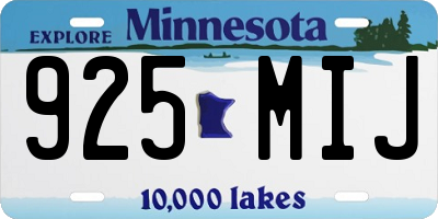 MN license plate 925MIJ