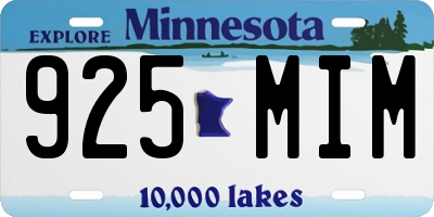 MN license plate 925MIM