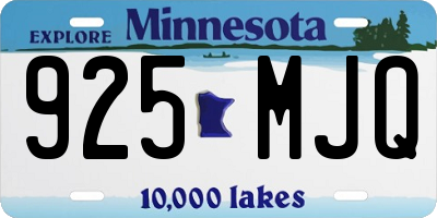 MN license plate 925MJQ
