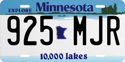 MN license plate 925MJR