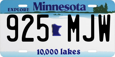 MN license plate 925MJW