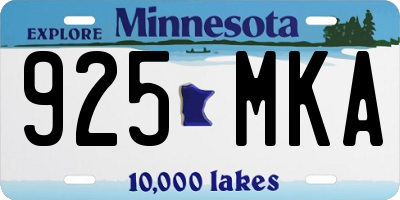 MN license plate 925MKA