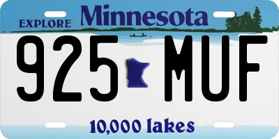 MN license plate 925MUF