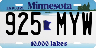 MN license plate 925MYW