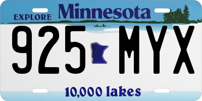 MN license plate 925MYX