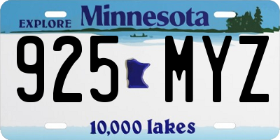 MN license plate 925MYZ