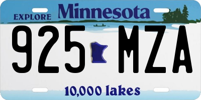 MN license plate 925MZA