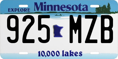 MN license plate 925MZB