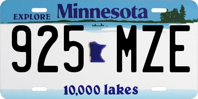 MN license plate 925MZE