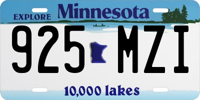 MN license plate 925MZI