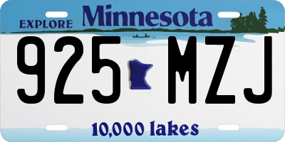 MN license plate 925MZJ
