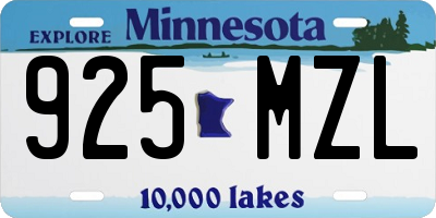 MN license plate 925MZL