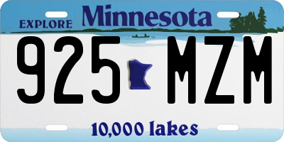 MN license plate 925MZM