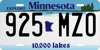 MN license plate 925MZO
