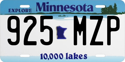 MN license plate 925MZP