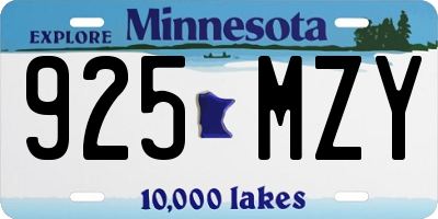 MN license plate 925MZY
