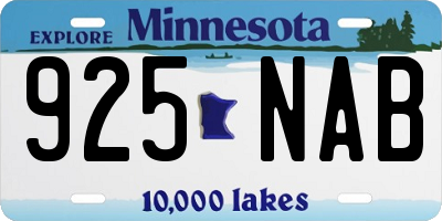 MN license plate 925NAB