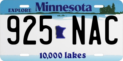 MN license plate 925NAC
