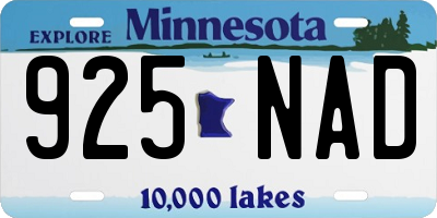 MN license plate 925NAD