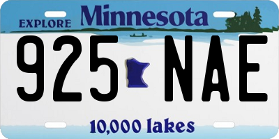 MN license plate 925NAE