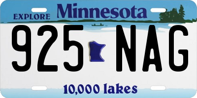 MN license plate 925NAG