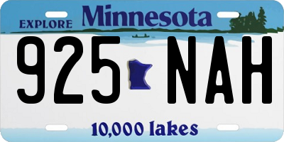 MN license plate 925NAH