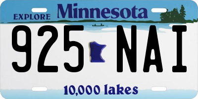 MN license plate 925NAI