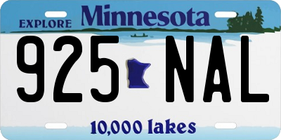 MN license plate 925NAL