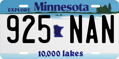 MN license plate 925NAN