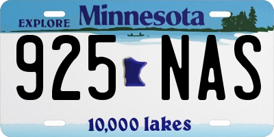 MN license plate 925NAS