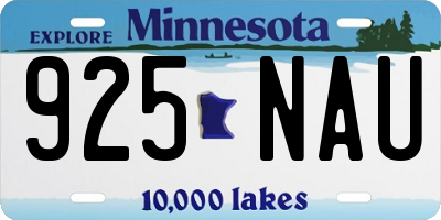 MN license plate 925NAU