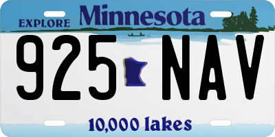 MN license plate 925NAV