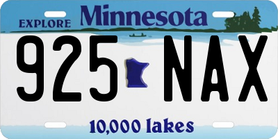 MN license plate 925NAX