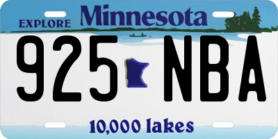 MN license plate 925NBA