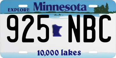 MN license plate 925NBC