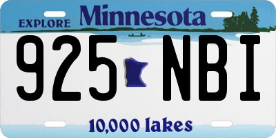 MN license plate 925NBI