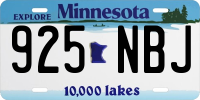 MN license plate 925NBJ