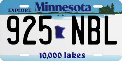 MN license plate 925NBL