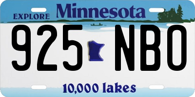 MN license plate 925NBO