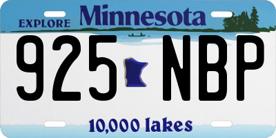 MN license plate 925NBP