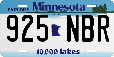MN license plate 925NBR
