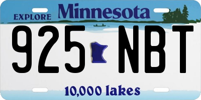 MN license plate 925NBT
