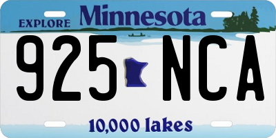 MN license plate 925NCA
