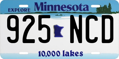 MN license plate 925NCD